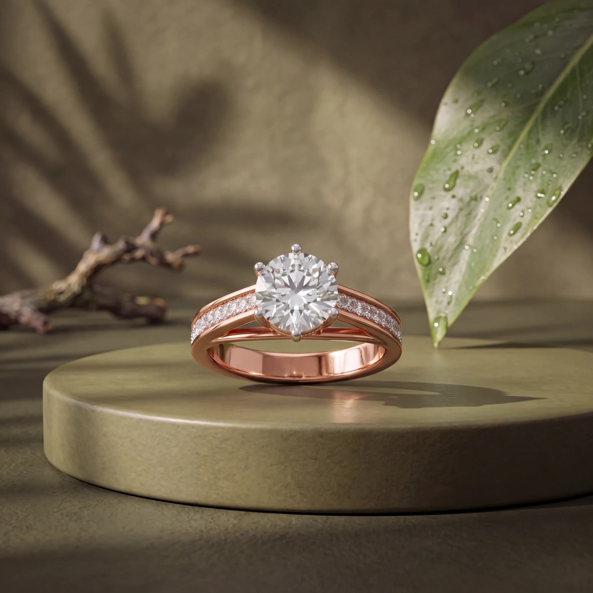 Solitaire Ring jewelry editorial generated by BrandShots from one product photo